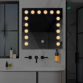LED Spiegel Quadratisch | Touch-Schalter | Warmweißes Licht - Reyze Seria Salono Model 6